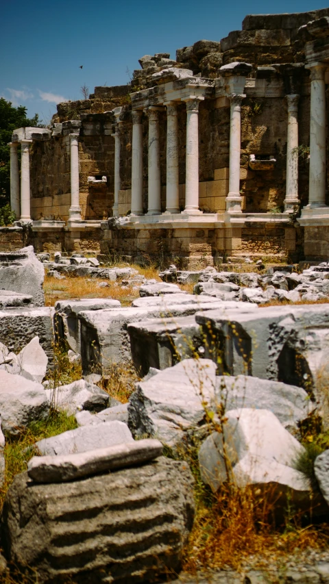 the ruins of the ancient greek city of ephesia, pexels contest winner, neoclassicism, square, 1990s photograph, theatrical, piled around