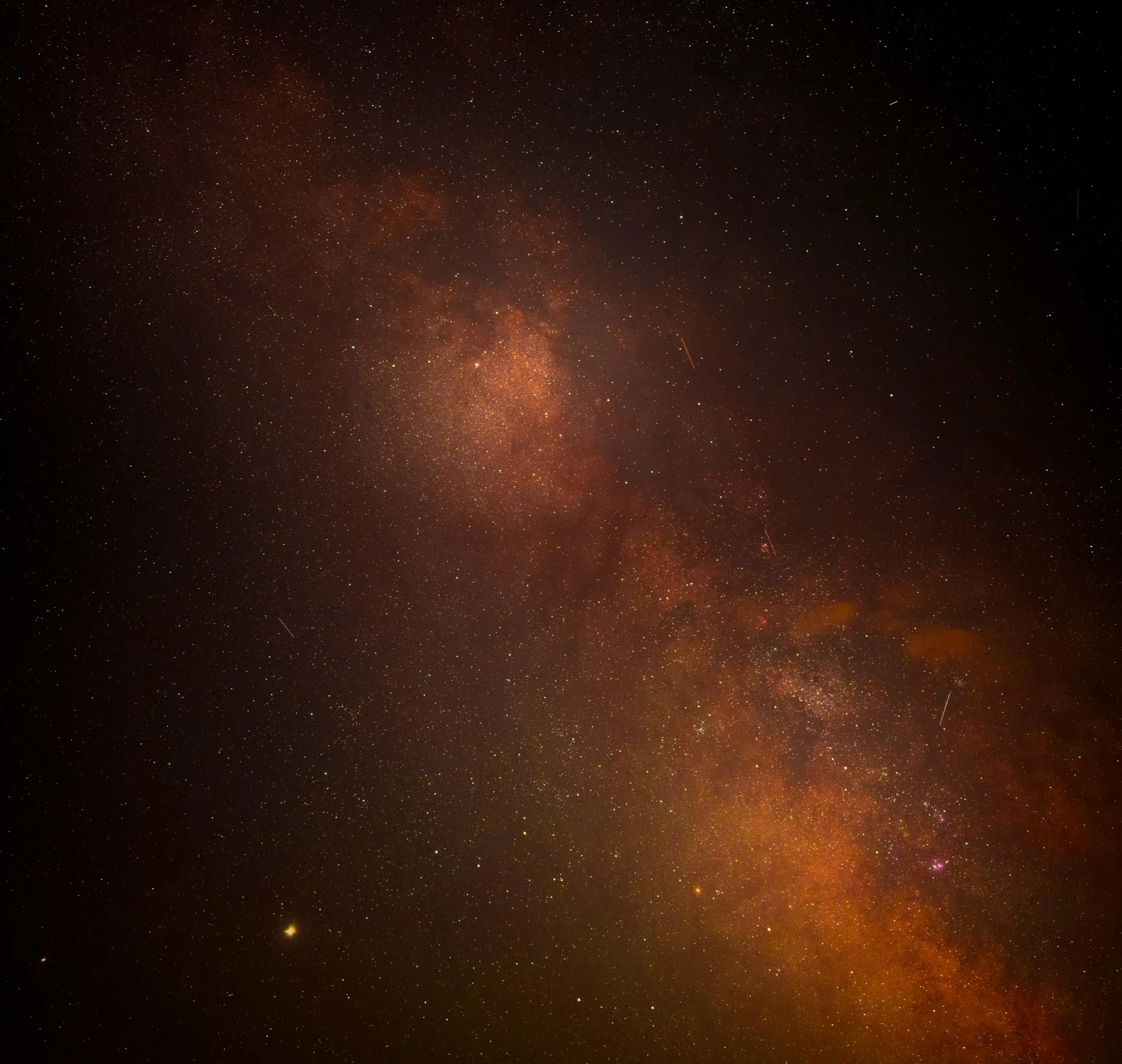 a dark sky filled with lots of stars, by Daniel Seghers, pexels contest winner, space art, brown mist, red mist, 8k detail post processing, infinity