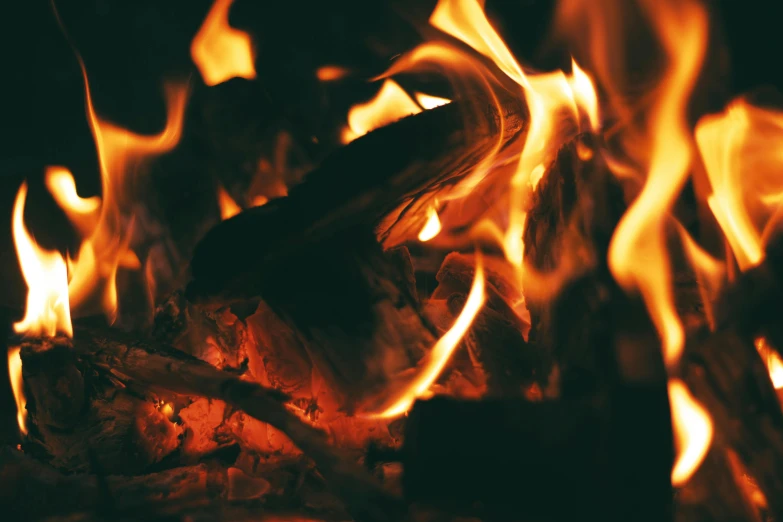 a close up of a fire in the dark, pexels contest winner, warm wood, warm summer nights, instagram photo, profile image