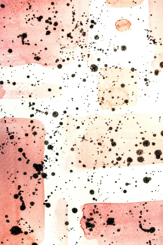 a close up of a plate of food on a table, an abstract drawing, inspired by Pollock, trending on unsplash, abstract art, stippling dots, pink scheme, black watercolour, repeating pattern. seamless