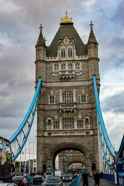 a very tall tower bridge on a cloudy day, renaissance, square, taken in 2 0 2 0, hyper - detailed color photo, thomas