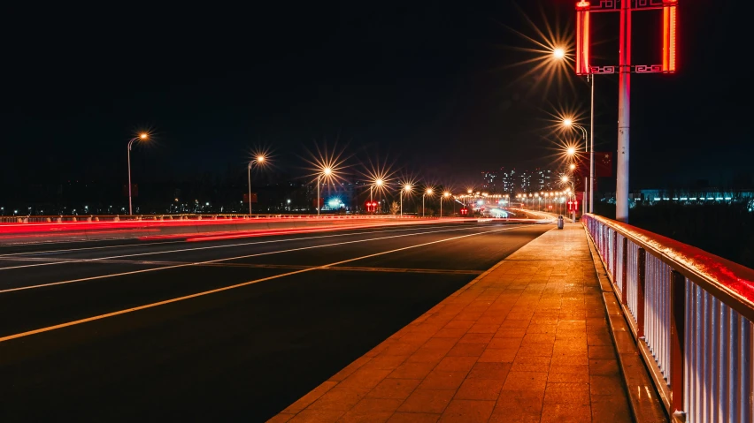 a city street filled with lots of traffic at night, an album cover, unsplash contest winner, mongolia, empty streetscapes, red and white lighting, 1 2 9 7