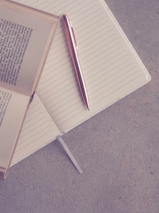 an open book sitting on top of a table next to a pen, profile image, multiple stories, miscellaneous objects, up close