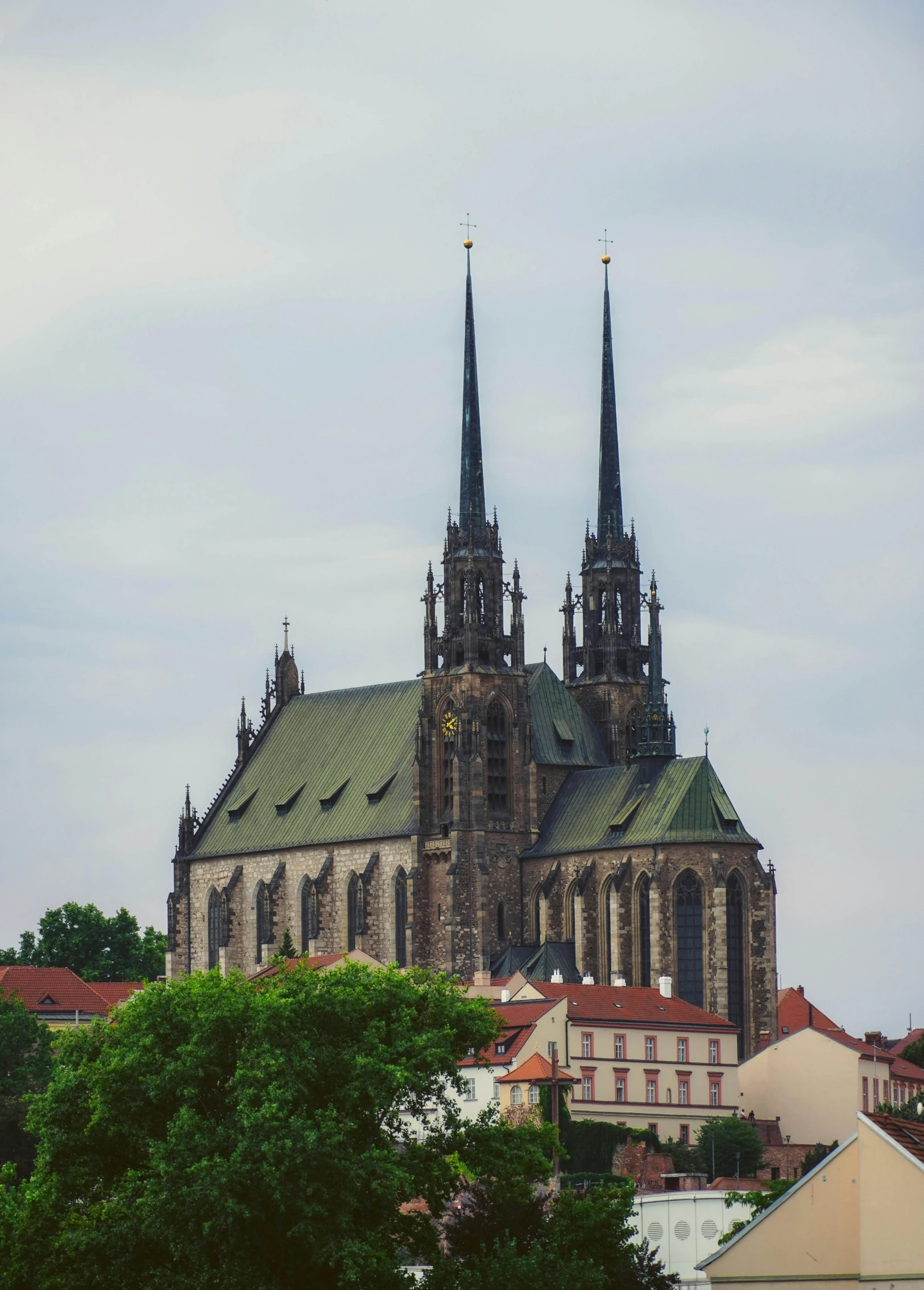 a large church sitting on top of a lush green hillside, inspired by Károly Markó the Elder, international gothic, in legnica, majestic spires, today\'s featured photograph 4k, square