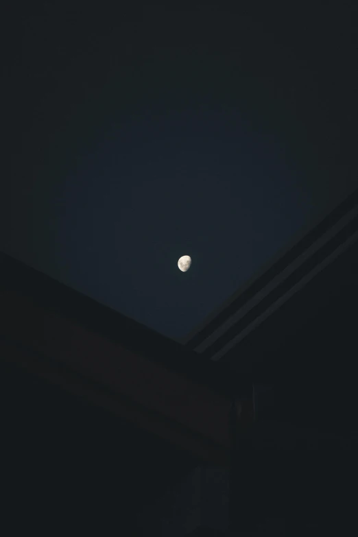 the moon is shining in the dark sky, inspired by Elsa Bleda, postminimalism, 2019 trending photo, low-angle, ✨🕌🌙