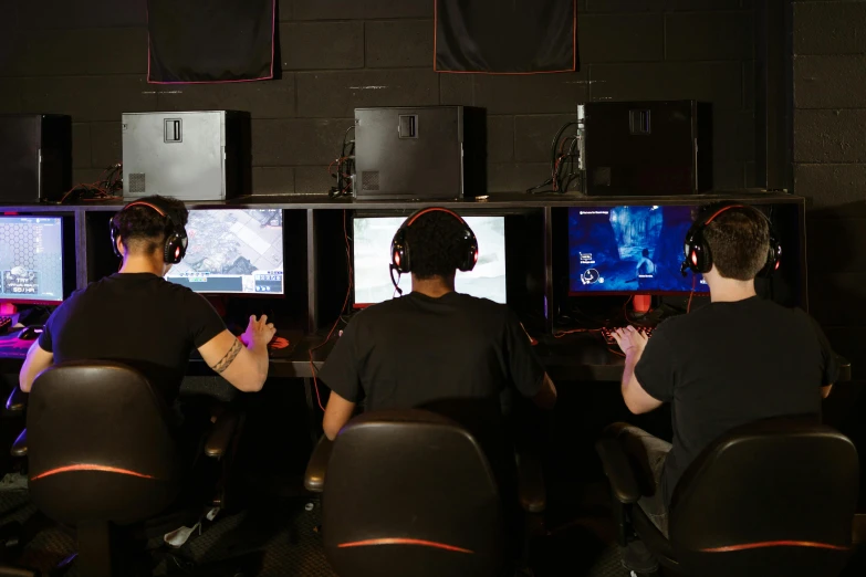 a group of people sitting in front of computer monitors, sierra entertainment games, penguinz0, thumbnail