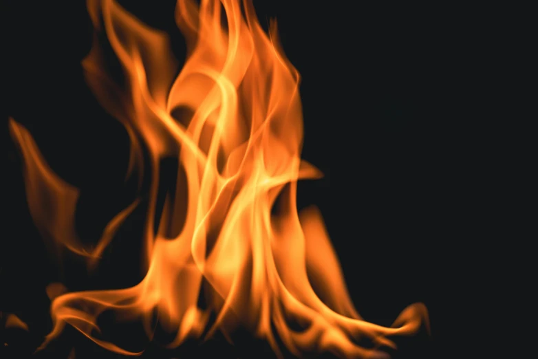 a close up of a fire on a black background, an album cover, pexels, #trending, fire red, plain background, avatar image