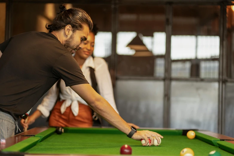 a man is playing a game of pool, pexels contest winner, aussie baristas, profile image, thumbnail, still frame