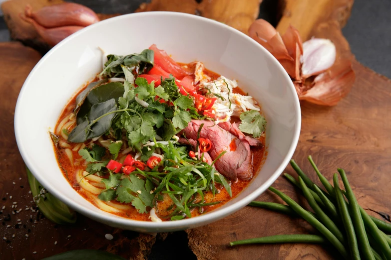 a close up of a bowl of food on a table, a portrait, inspired by Tan Ting-pho, unsplash, hurufiyya, ground red meat, guache, 🦩🪐🐞👩🏻🦳, profile image