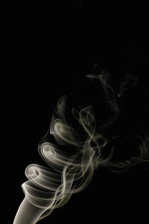 a cigarette with smoke coming out of it, by Doug Ohlson, pexels, generative art, swirly curls, ignant, ghostly low light, sage smoke
