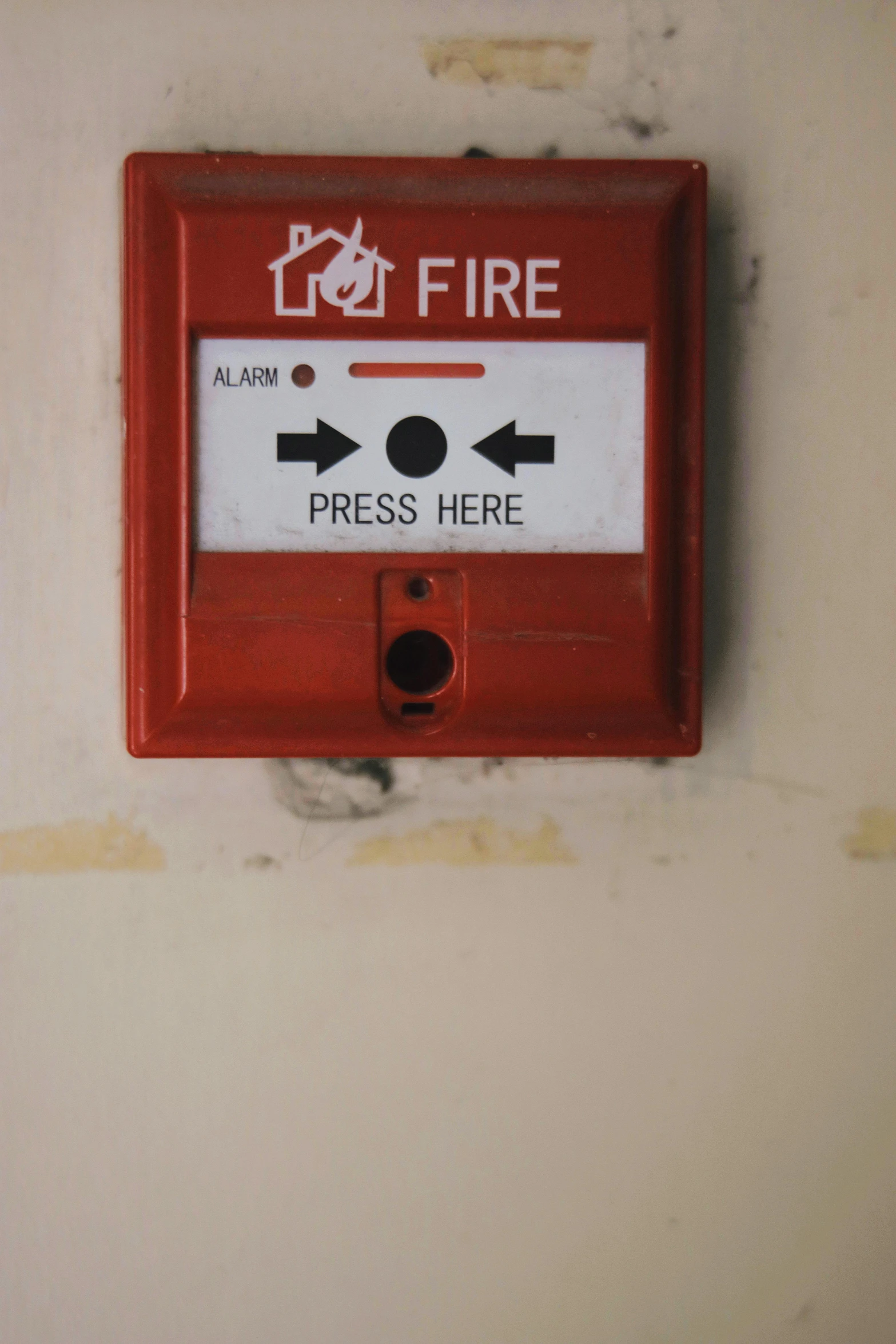 a red fire hydrant mounted to the side of a wall, by Adam Rex, pexels, square, room is on fire, controller, i'm here