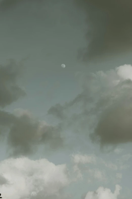 there is a plane that is flying in the sky, by Awataguchi Takamitsu, postminimalism, moonlight grey, muted green, photograph ”, cumulus