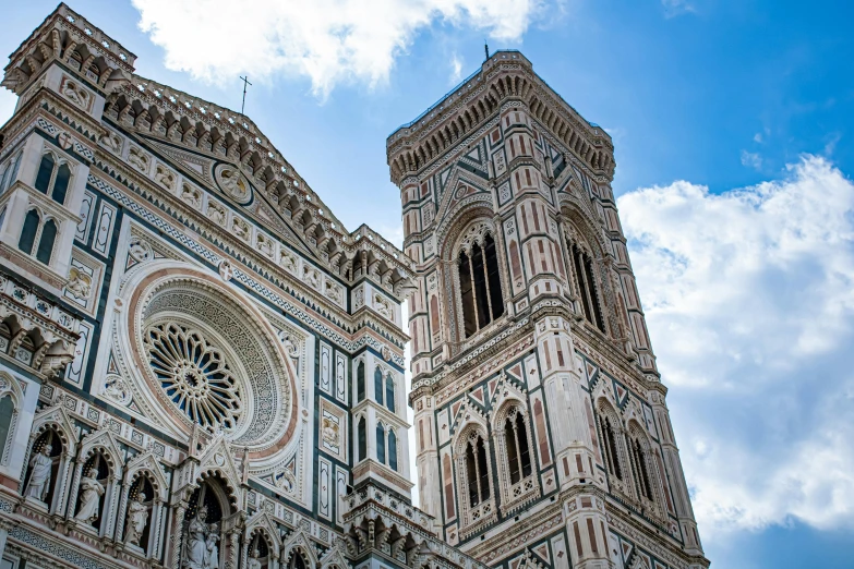 a very tall building with a clock on it's side, inspired by Michelangelo Buonarotti, pexels contest winner, renaissance, alabaster gothic cathedral, thumbnail, square, florence