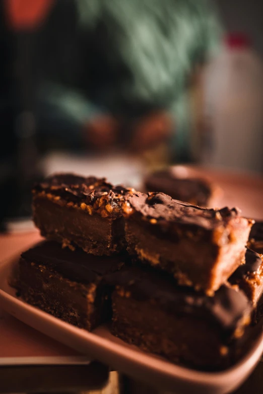 a close up of a plate of food on a table, fully chocolate, posing, cinematic shot ar 9:16 -n 6 -g, 1 6 x 1 6