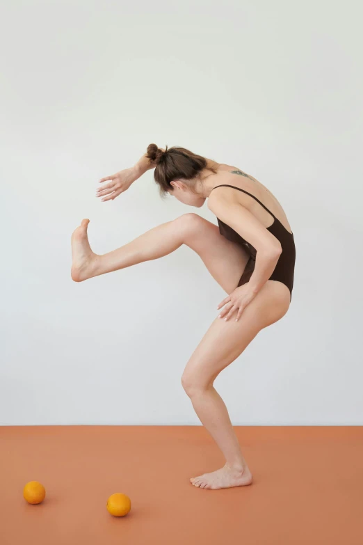 a woman in a leo leo leo leo leo leo leo leo leo leo leo leo leo leo leo leo leo leo leo leo leo, by Nina Hamnett, arabesque, photograph taken in 2 0 2 0, bare thighs, distorted pose, running pose