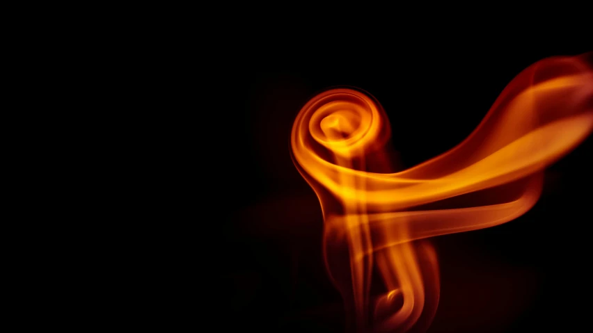 a close up of a fire on a black background, pexels, lyrical abstraction, golden curve composition, instagram post, flare, vibrant orange