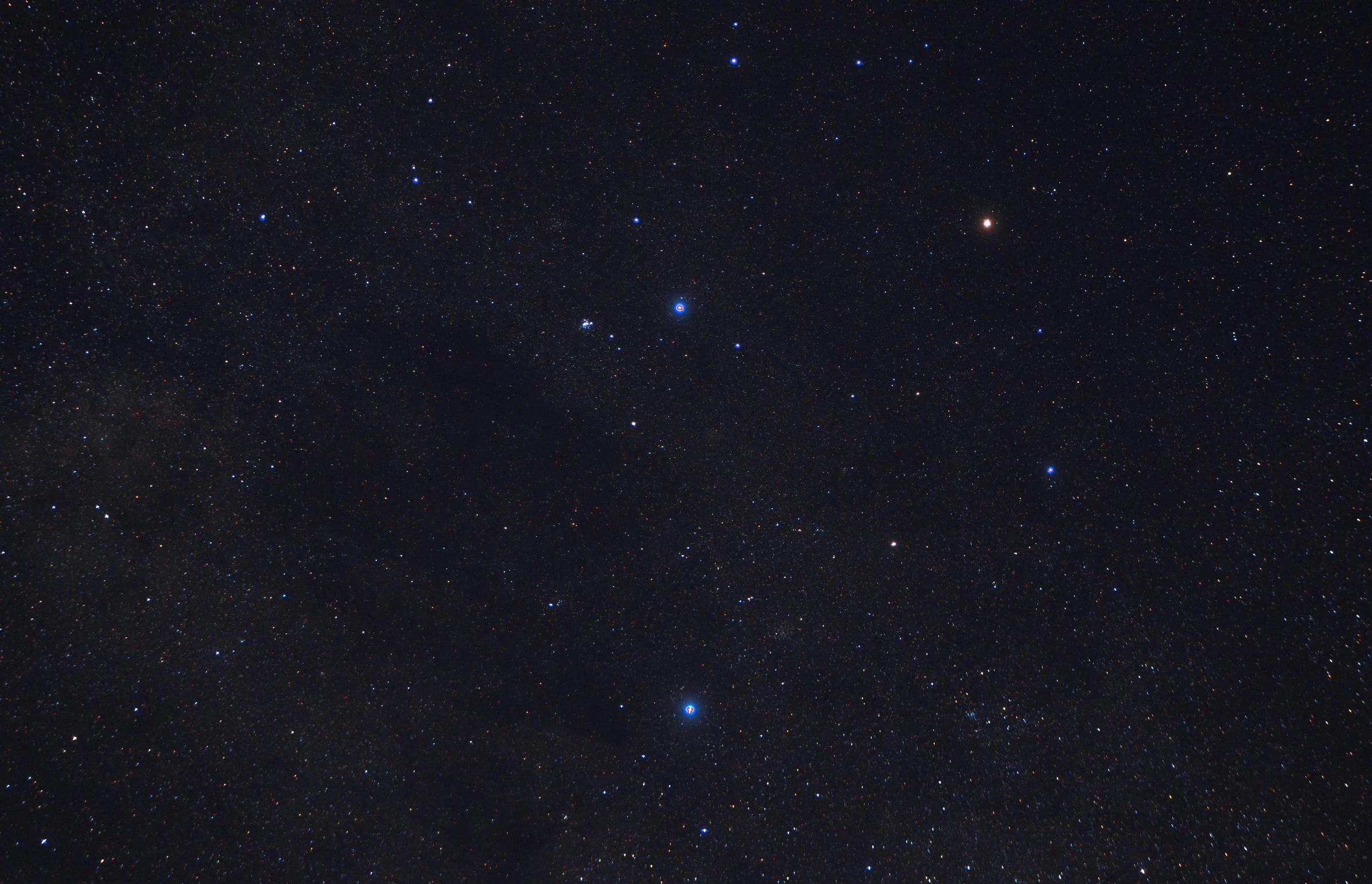 a group of stars in the night sky, a picture, by John Covert, deep of field, iso 1 0 0 wide view, epiphany, coherent image