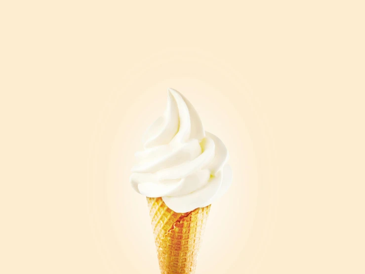 an ice cream cone on a yellow background, trending on pexels, white warm illumination, background image, textless, white