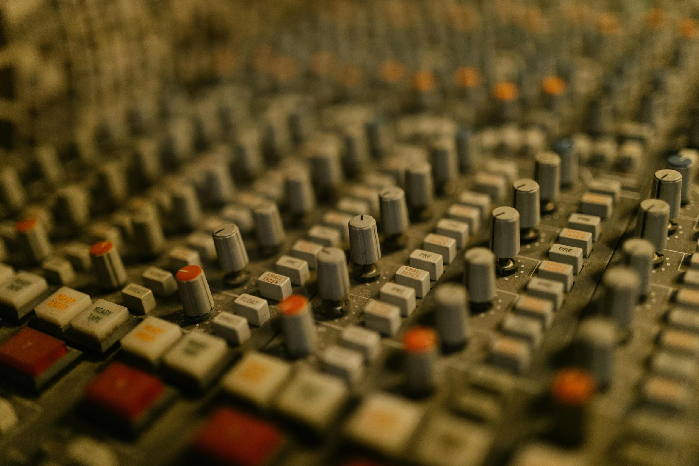 a close up of a mixing board in a recording studio, an album cover, by Sven Erixson, unsplash, avatar image, brown, 90s photo