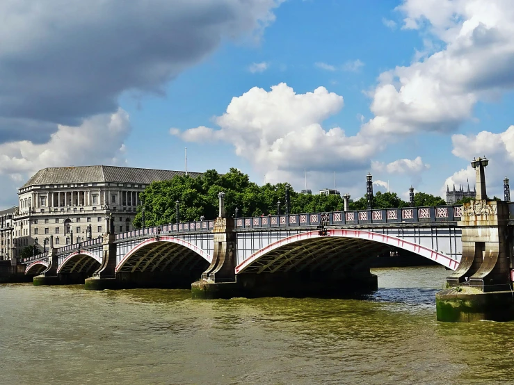 a bridge over a river with a building in the background, by Christopher Wren, pexels contest winner, panoramic, fan favorite, national gallery, white sweeping arches