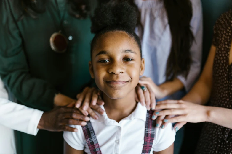 a group of people standing next to each other, pexels contest winner, american barbizon school, african american girl, arm around her neck, 15081959 21121991 01012000 4k, compassionate