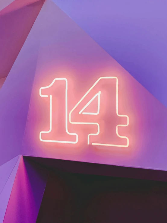 a neon sign on the side of a building, trending on unsplash, interactive art, fourteen-dimensional, behance lemanoosh, r-number, 144x144 canvas