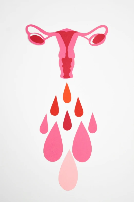a woman's utensil with a tear of blood coming out of it, poster art, by Paul Bird, feminist art, cow, pink waterfalls, third trimester, vectorized