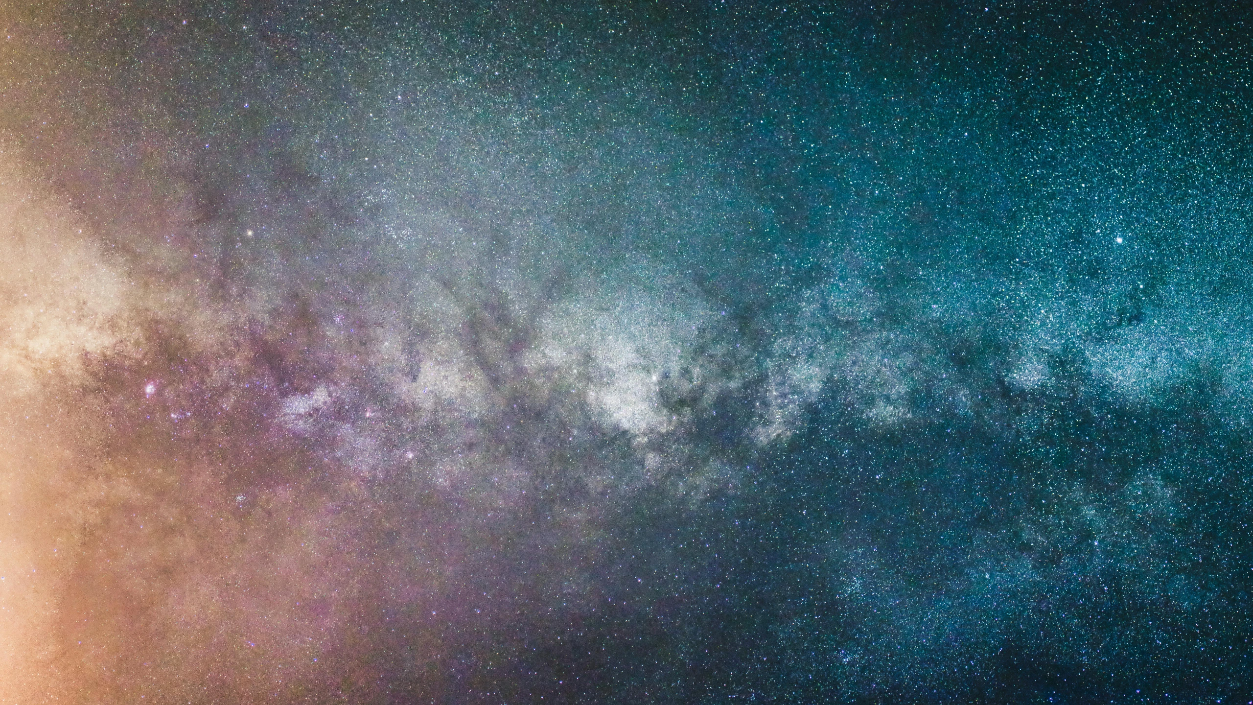 a night sky filled with lots of stars, a microscopic photo, by Niko Henrichon, pexels, space art, mauve and cyan, the milk way, ultrawide cinematic, multicoloured