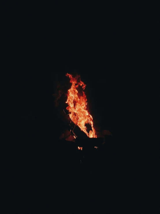 a bonfire is lit up in the dark, an album cover, by Attila Meszlenyi, pexels, lo fi, arca album cover, grainy low quality, ignant