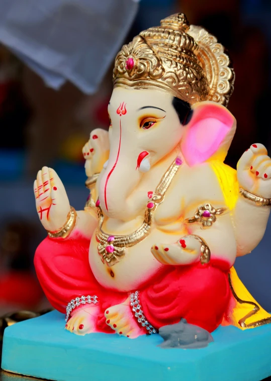 a close up of a statue of an elephant, a statue, unsplash, samikshavad, a brightly colored, 2 5 6 x 2 5 6 pixels, ganapati, fallas party figures