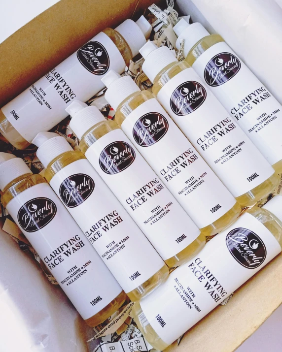 a box filled with lots of bottles of liquid, featured on instagram, flawless epidermis, manly, handmade, high quality product photo