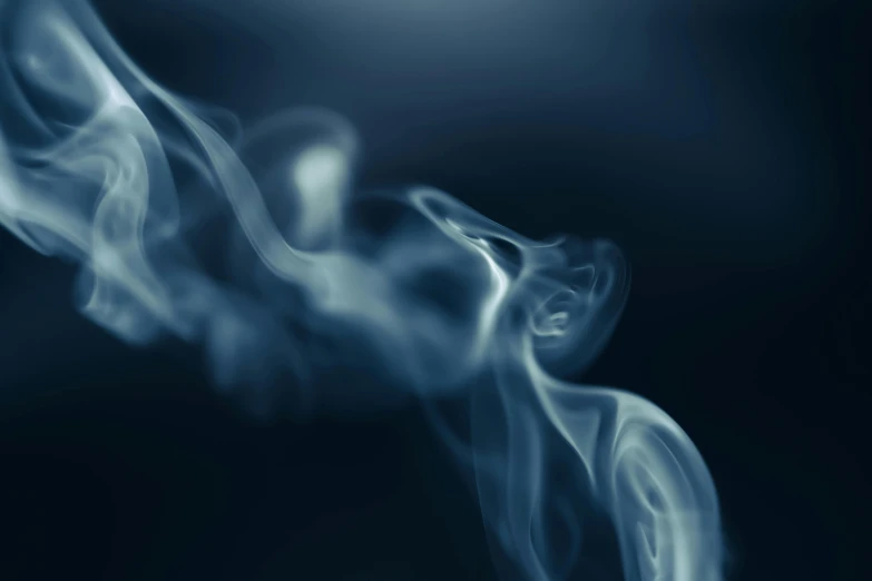 a close up of smoke on a black background, pexels contest winner, digital art, desaturated blue, volume raytracing fog, instagram post, blurred