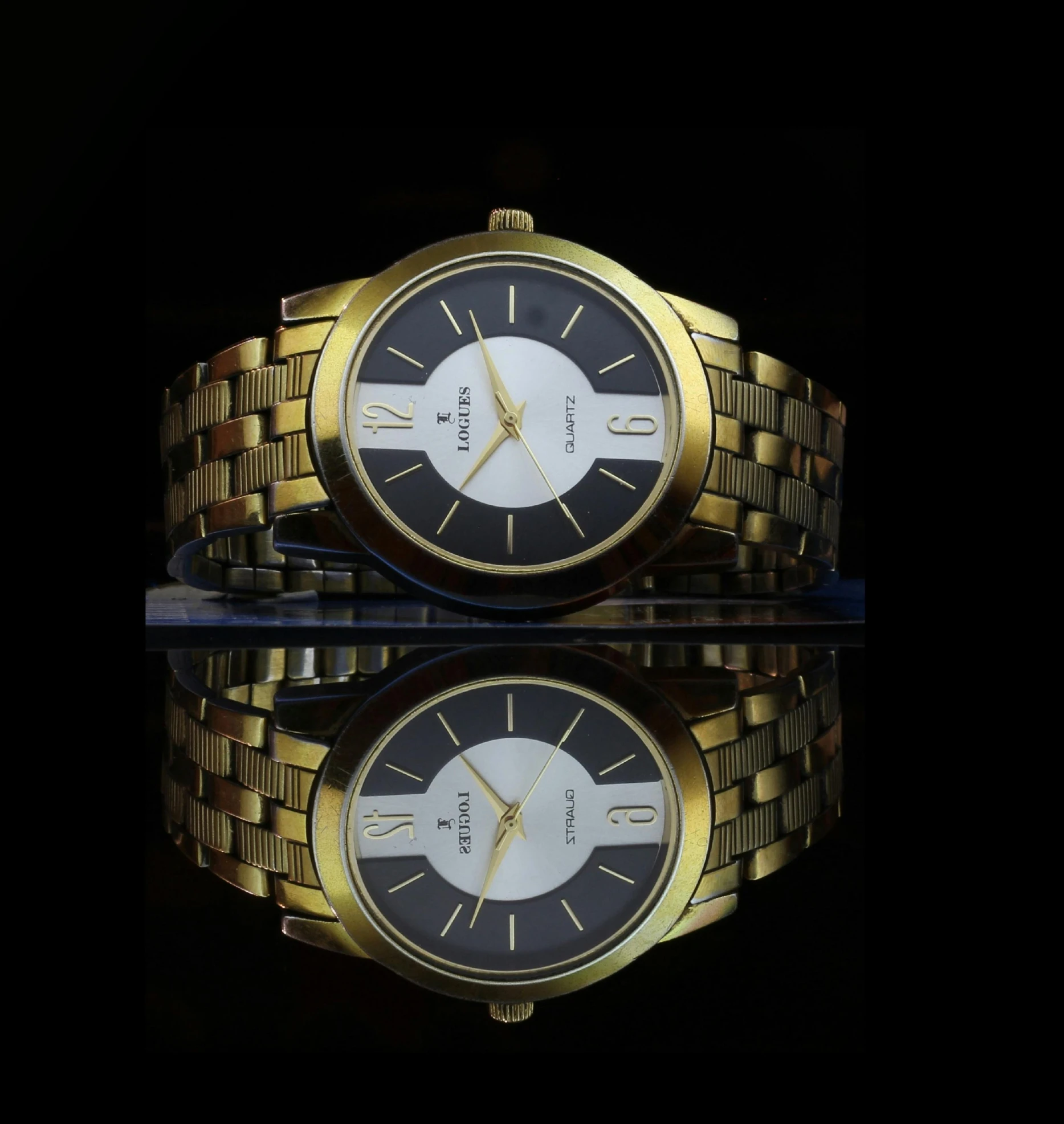 a couple of watches sitting next to each other, a portrait, by Jan Rustem, pixabay, hurufiyya, on a reflective gold plate, studio product photography, full pose, very sharp!!!