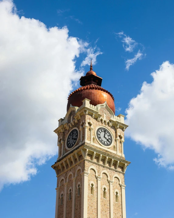 a tall clock tower with a sky background, inspired by George Pirie, trending on unsplash, madagascar, conversano, on a hot australian day, town hall