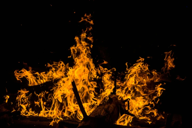 a fire that is burning in the dark, by Daniel Lieske, pexels, visual art, avatar image, a wooden, print ready, full frame image