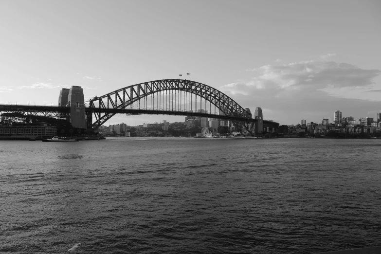 a black and white photo of the sydney harbour bridge, inspired by Sydney Carline, pexels contest winner, hurufiyya, 1024x1024, high quality picture, picturesque, 15081959 21121991 01012000 4k