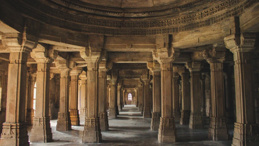 the inside of a building with pillars and columns, pexels contest winner, hindu aesthetic, victorian arcs of sand, a handsome, platforms