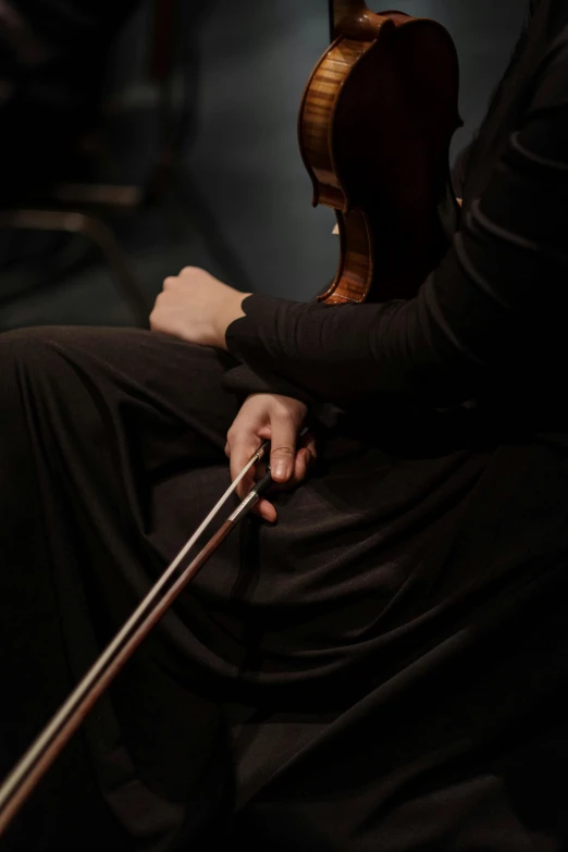 a man that is sitting down with a violin, neck zoomed in, paul barson, noelle stevenson, hands not visible