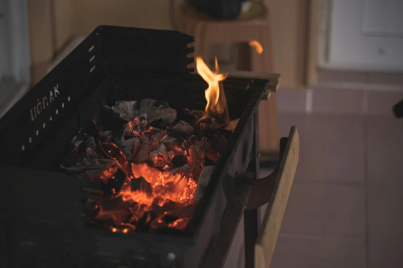 a stove that has some kind of fire in it, pexels contest winner, barbecuing chewing gum, cinematic rendered, summer lighting, real engine 5 cinematic