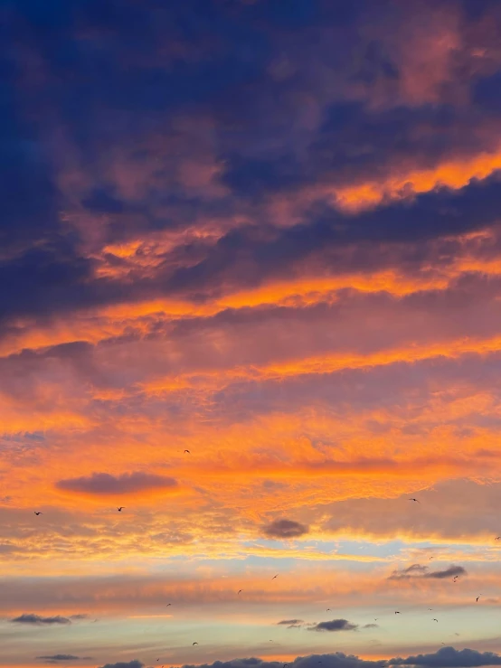 a large body of water under a cloudy sky, by Jan Tengnagel, pexels contest winner, romanticism, orange skies, birds overhead, beautiful new mexico sunset, sky mural on the room ceiling