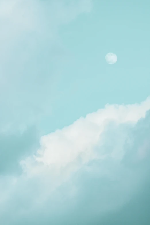 an airplane flying in the sky with a full moon in the background, inspired by Elsa Bleda, postminimalism, clemens ascher, fluffy pastel clouds, 15081959 21121991 01012000 4k, white cyclops portrait in sky