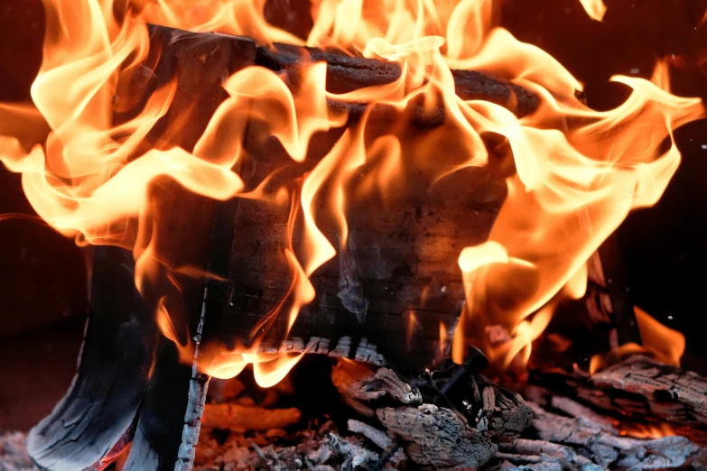 a close up of a fire in a fireplace, profile image, thumbnail, braziers, fire & smoke