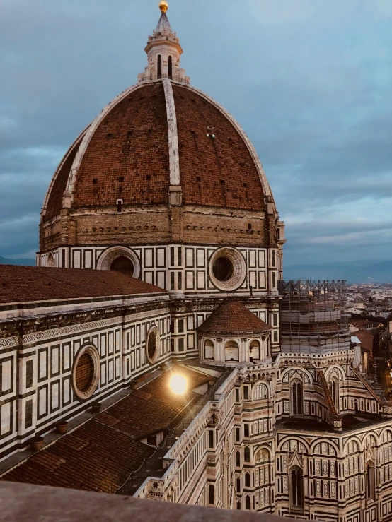 the dome of the cathedral of santa maria in florence, italy, pexels contest winner, renaissance, 🚿🗝📝, profile image, evening lights, promo image