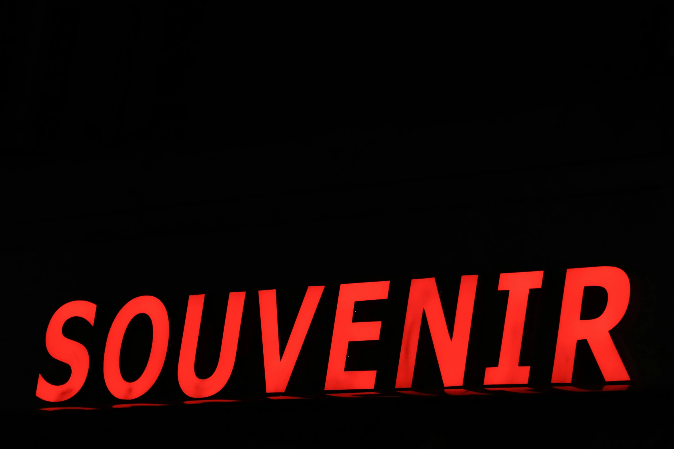 a sign that says souvenir lit up at night, by Jean Jouvenet, neo-fauvism, black and red, ((raytracing)), magalie villeneuve, overwhelming