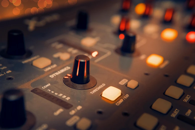 a close up of a control panel in a recording studio, an album cover, unsplash, avatar image, morning glow