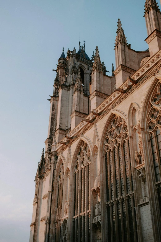 a very tall building with a clock on it's side, pexels contest winner, baroque, alabaster gothic cathedral, dutch camera view, stems, plain background