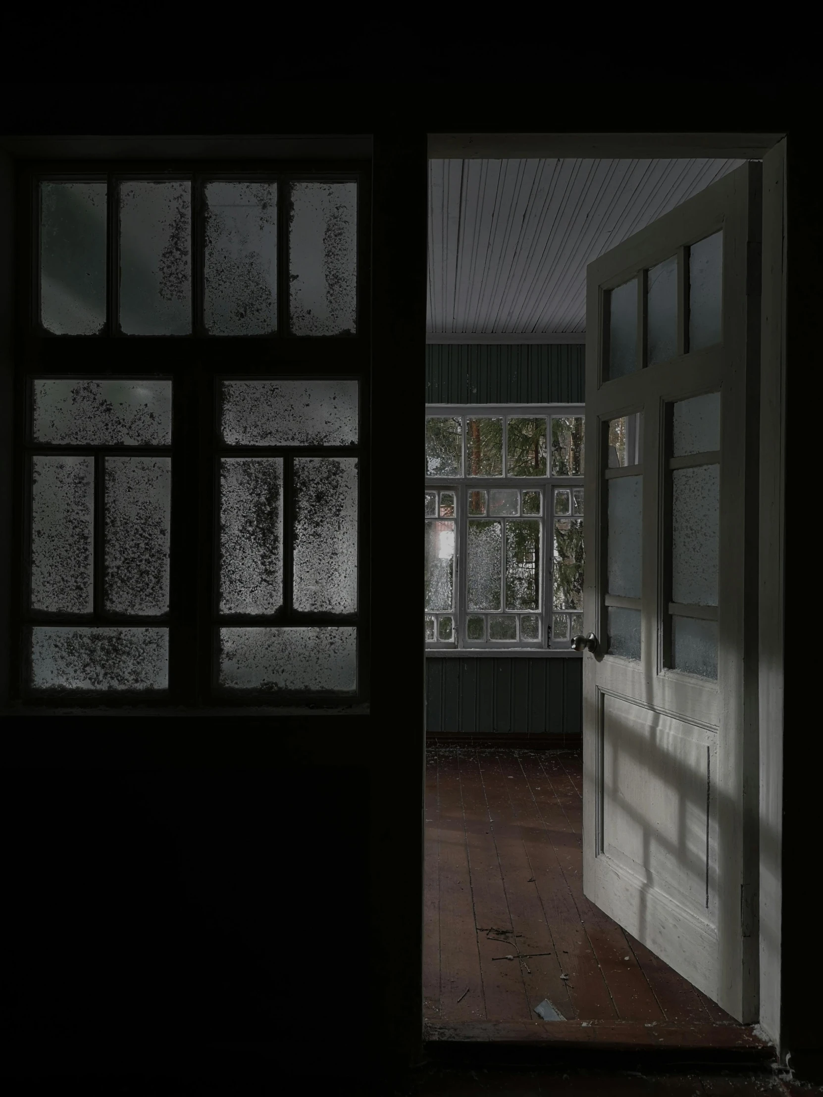 an open door leading into a dark room, inspired by Gregory Crewdson, unsplash contest winner, tonalism, erwin olaf, ilustration, house windows, snapchat photo