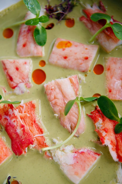 a close up of a plate of food with broccoli, inspired by Carles Delclaux Is, lobster, square, thumbnail, soup