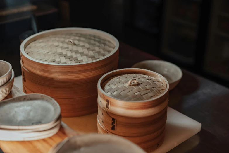 dim dim dim dim dim dim dim dim dim dim dim dim dim dim dim dim dim dim dim dim dim dim dim dim dim dim dim dim, inspired by Gu An, trending on pexels, mingei, really large bosum, wooden bowl, hand built ceramics, pots and pans