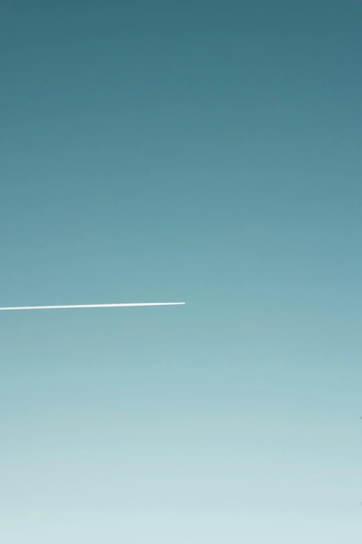 a large jetliner flying through a blue sky, by Matthias Weischer, postminimalism, single long stick, lonely astronaut, minimalistic!! simple, image